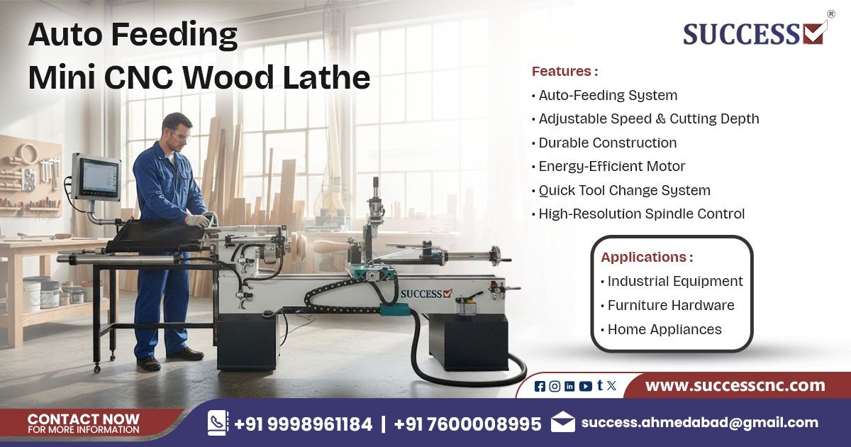 Auto Feeding Mini CNC Wood Lathe Machine in Rajasthan