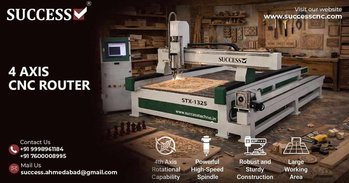 High Speed 4 Axis CNC Router Machine in Vadodara