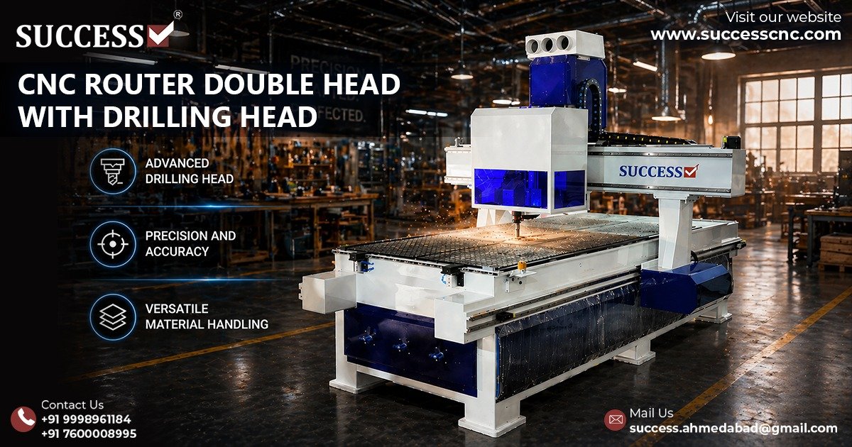 Top Double Head CNC Routers with Integrated Drilling Heads in Ahmedabad