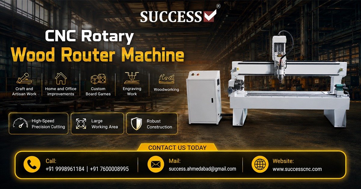 Affordable CNC Rotary Wood Router Machine in Rajkot