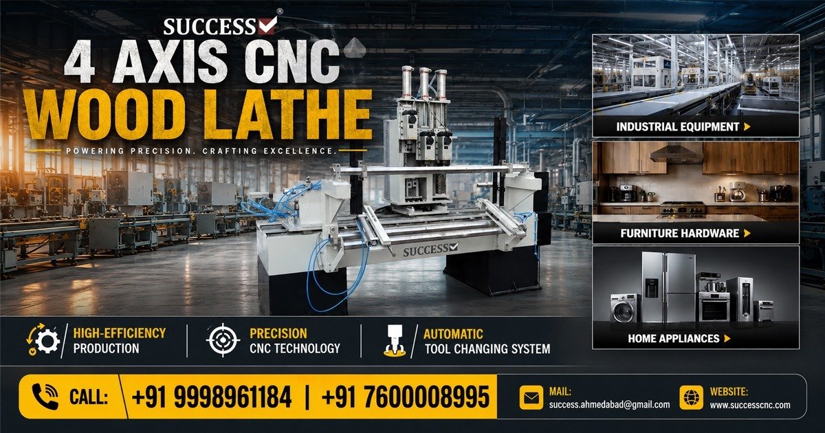 Best 4 Axis CNC Wood Lathe Machine in Morbi