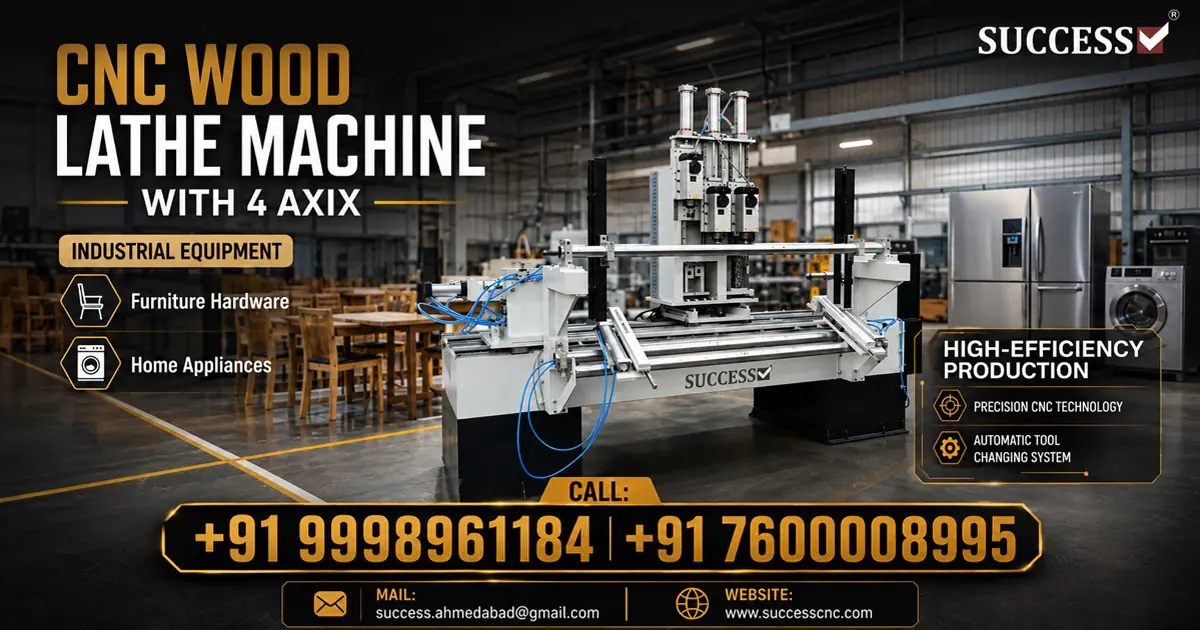 High-quality 4 Axis CNC Wood Lathe Machine in Rajkot