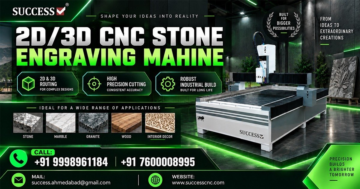 Premium 2D/3D CNC Stone Engraving Machine in Vadodara