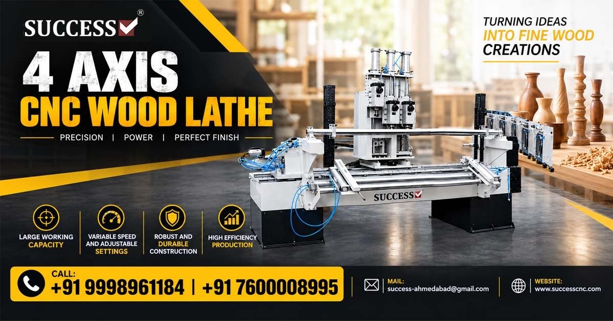 Top 4 Axis CNC Wood Lathe Machine in Morbi